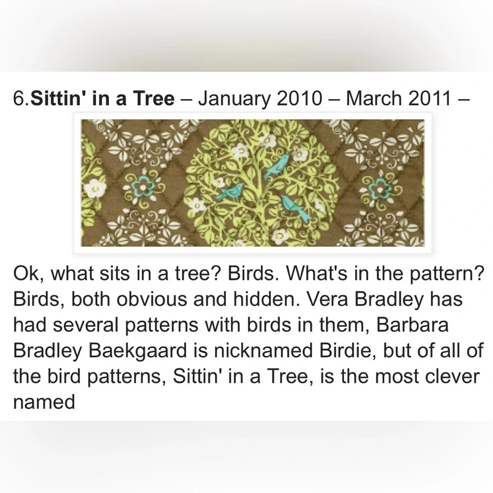 Vera Bradley Jazzy Clutch in “Sittin’ in a Tree” pattern (Retired)